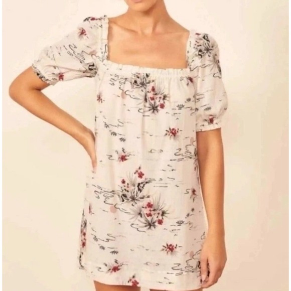 Reformation Dresses & Skirts - Reformation‎ Jeans Vivi Mini dress in Tonga Sz S Small Short Sleeve Tropical